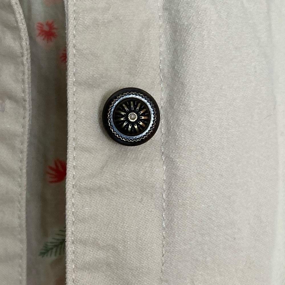 Denim & Co Jacket Medium Cream Embroidered Casual Coastal Cowgirl Rodeo Western - Picture 9 of 10